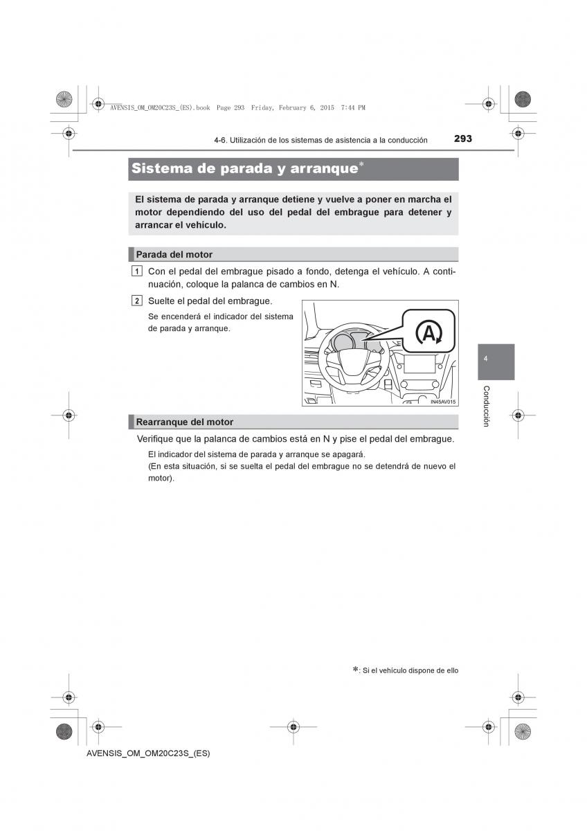 Toyota Avensis IV 4 manual del propietario / page 293