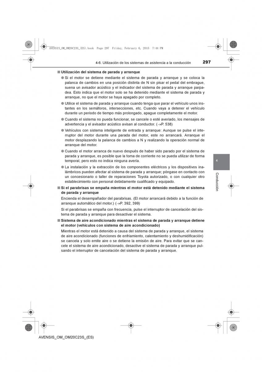 Toyota Avensis IV 4 manual del propietario / page 297