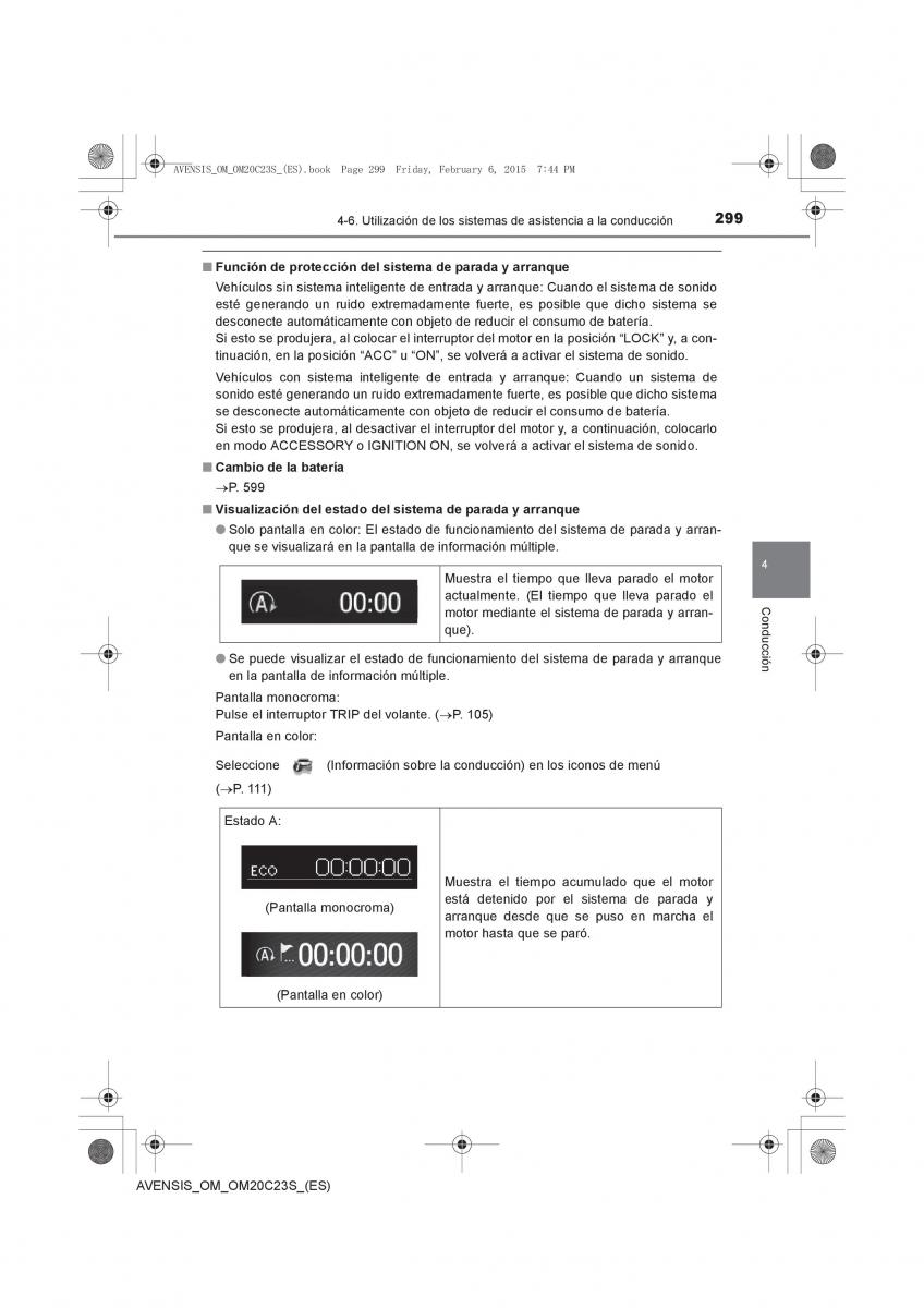 Toyota Avensis IV 4 manual del propietario / page 299