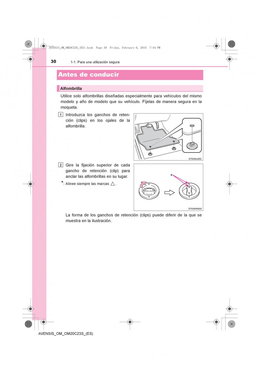 Toyota Avensis IV 4 manual del propietario / page 30