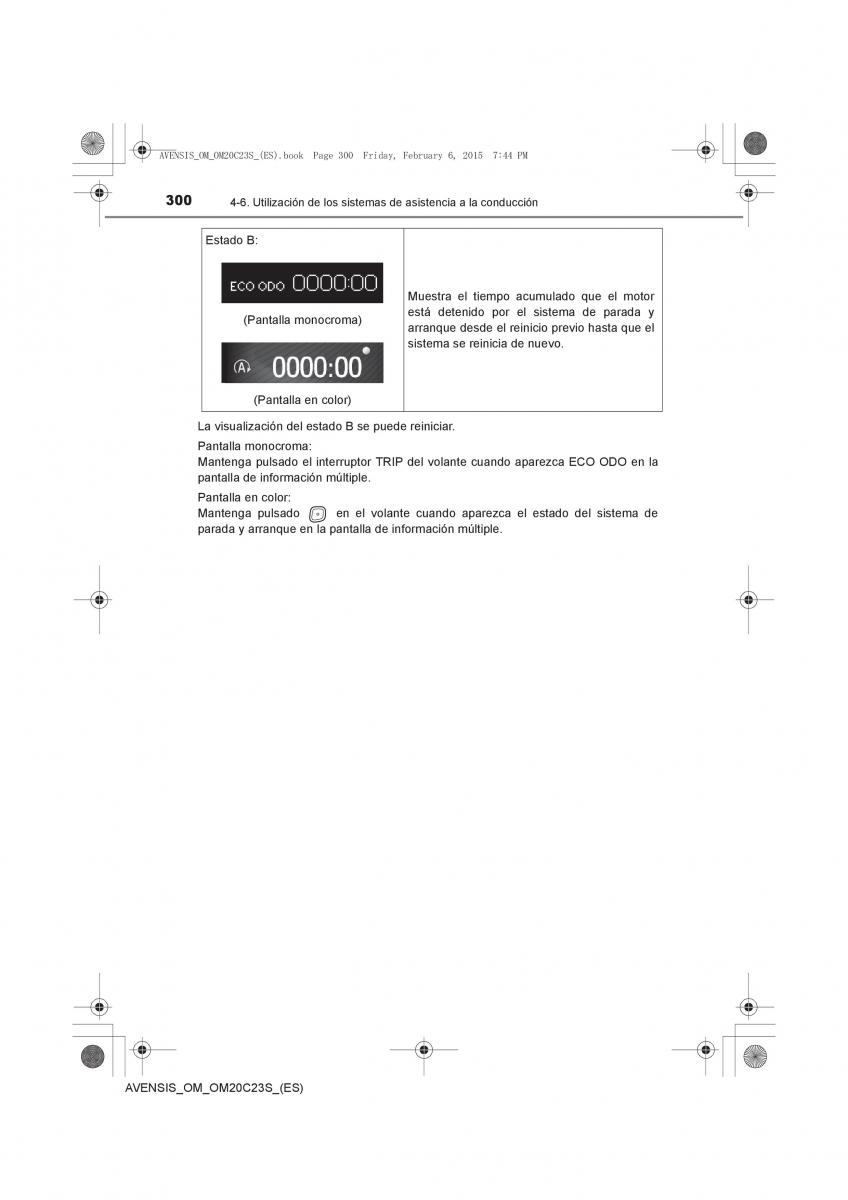 Toyota Avensis IV 4 manual del propietario / page 300