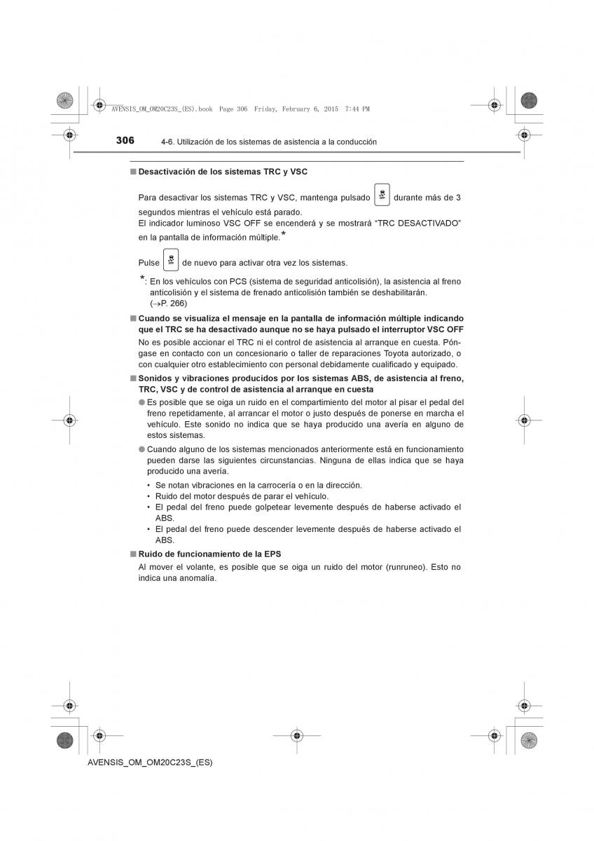 Toyota Avensis IV 4 manual del propietario / page 306