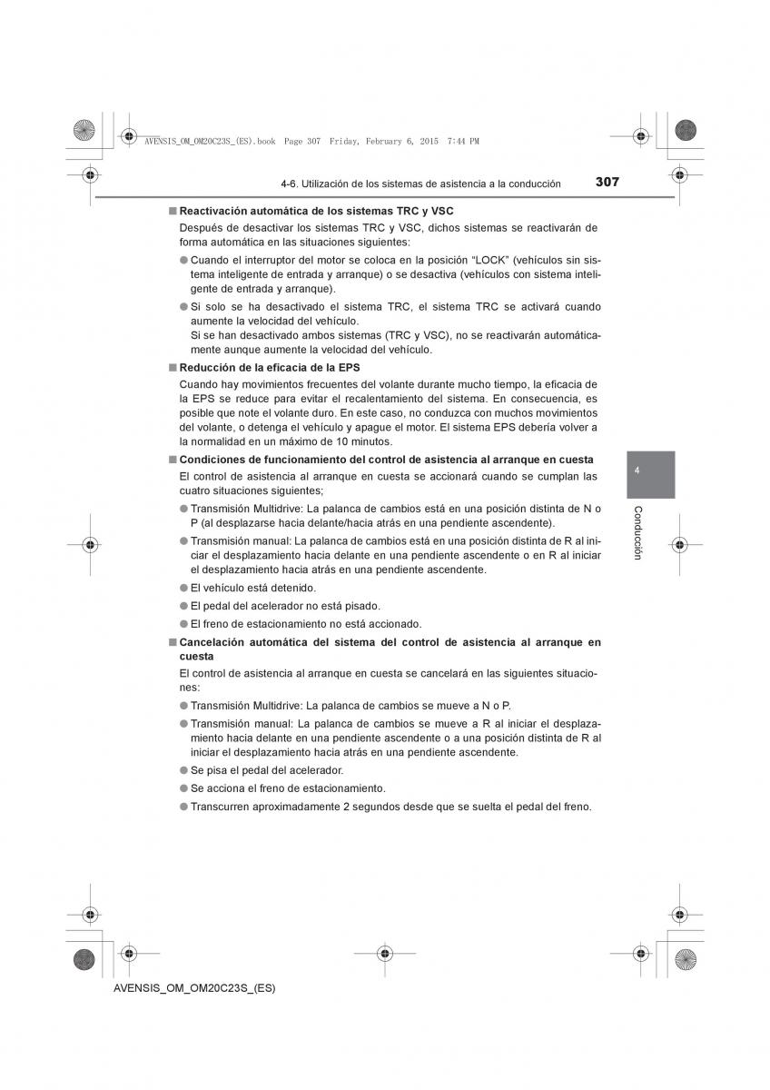 Toyota Avensis IV 4 manual del propietario / page 307