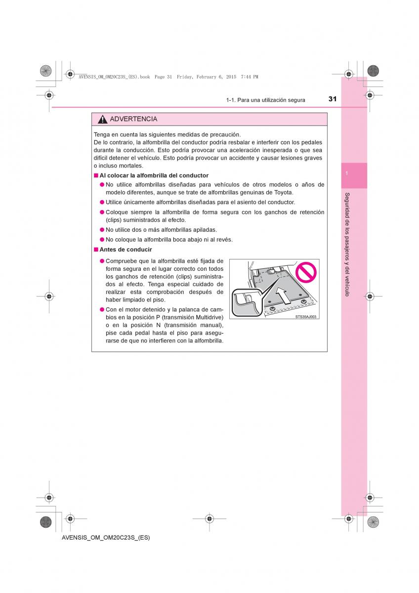 Toyota Avensis IV 4 manual del propietario / page 31