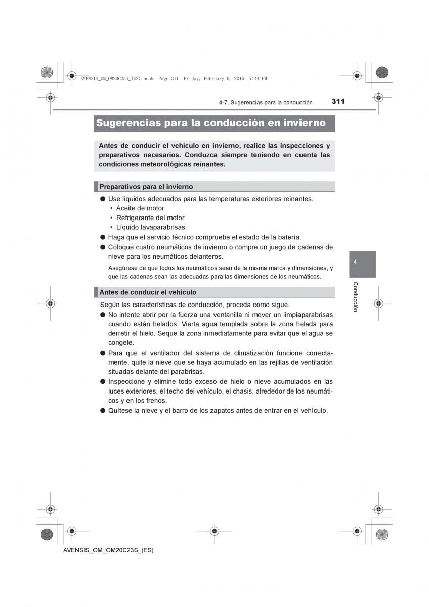 Toyota Avensis IV 4 manual del propietario / page 311