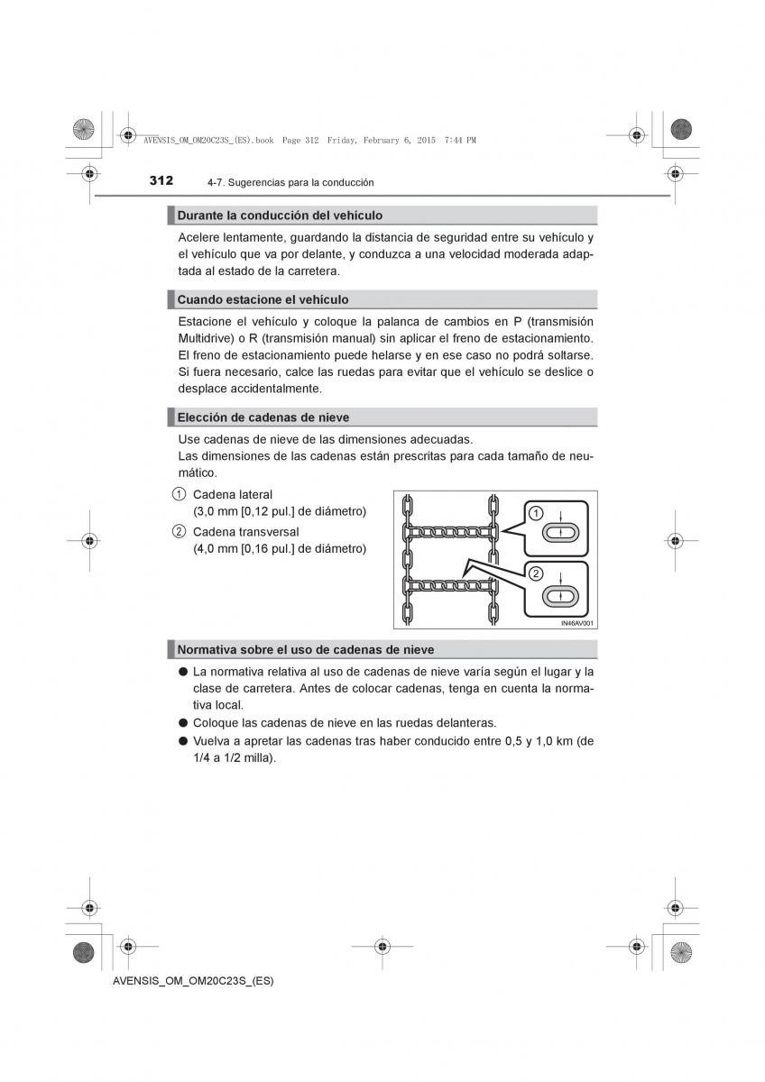 Toyota Avensis IV 4 manual del propietario / page 312