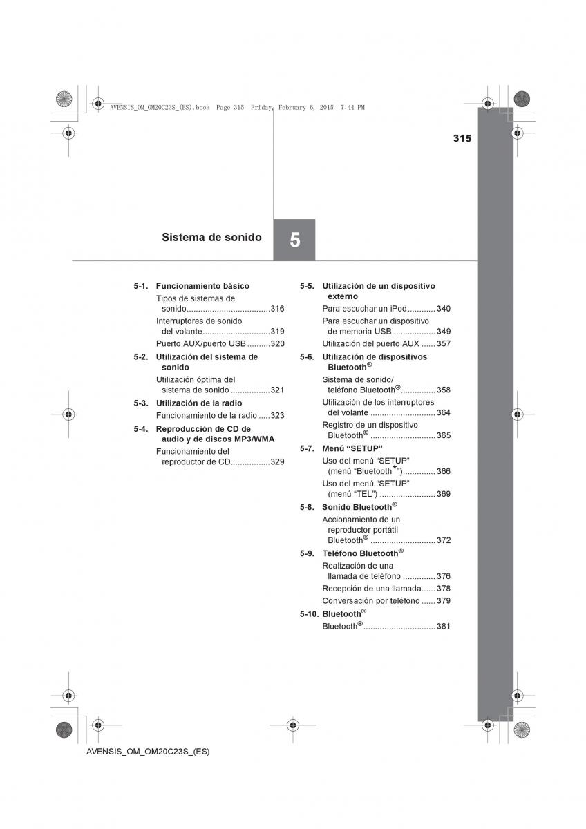 Toyota Avensis IV 4 manual del propietario / page 315