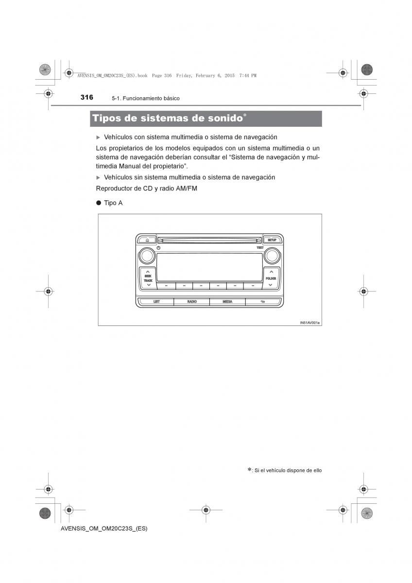 Toyota Avensis IV 4 manual del propietario / page 316