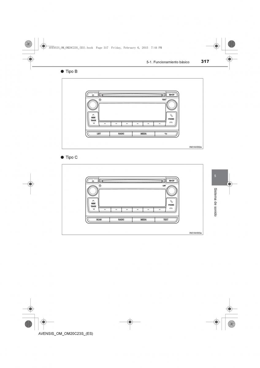 Toyota Avensis IV 4 manual del propietario / page 317