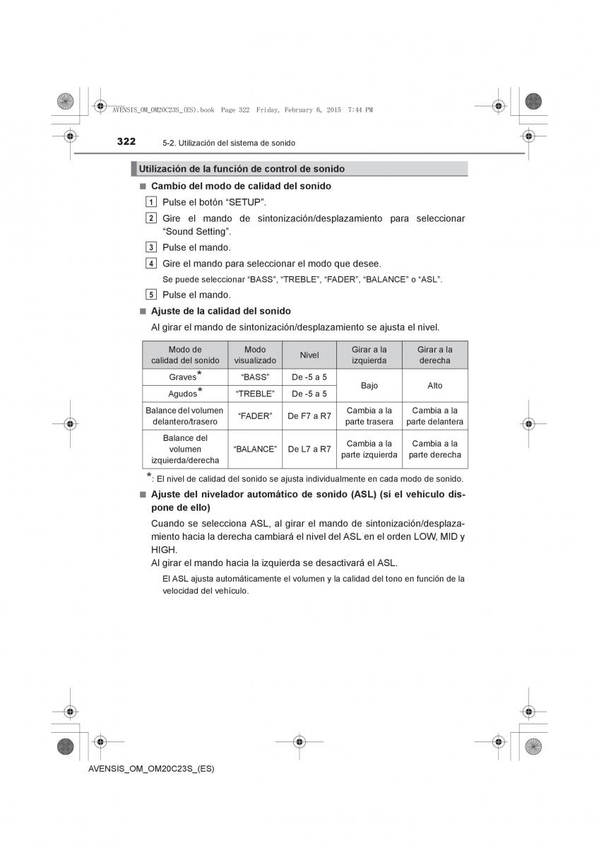 Toyota Avensis IV 4 manual del propietario / page 322