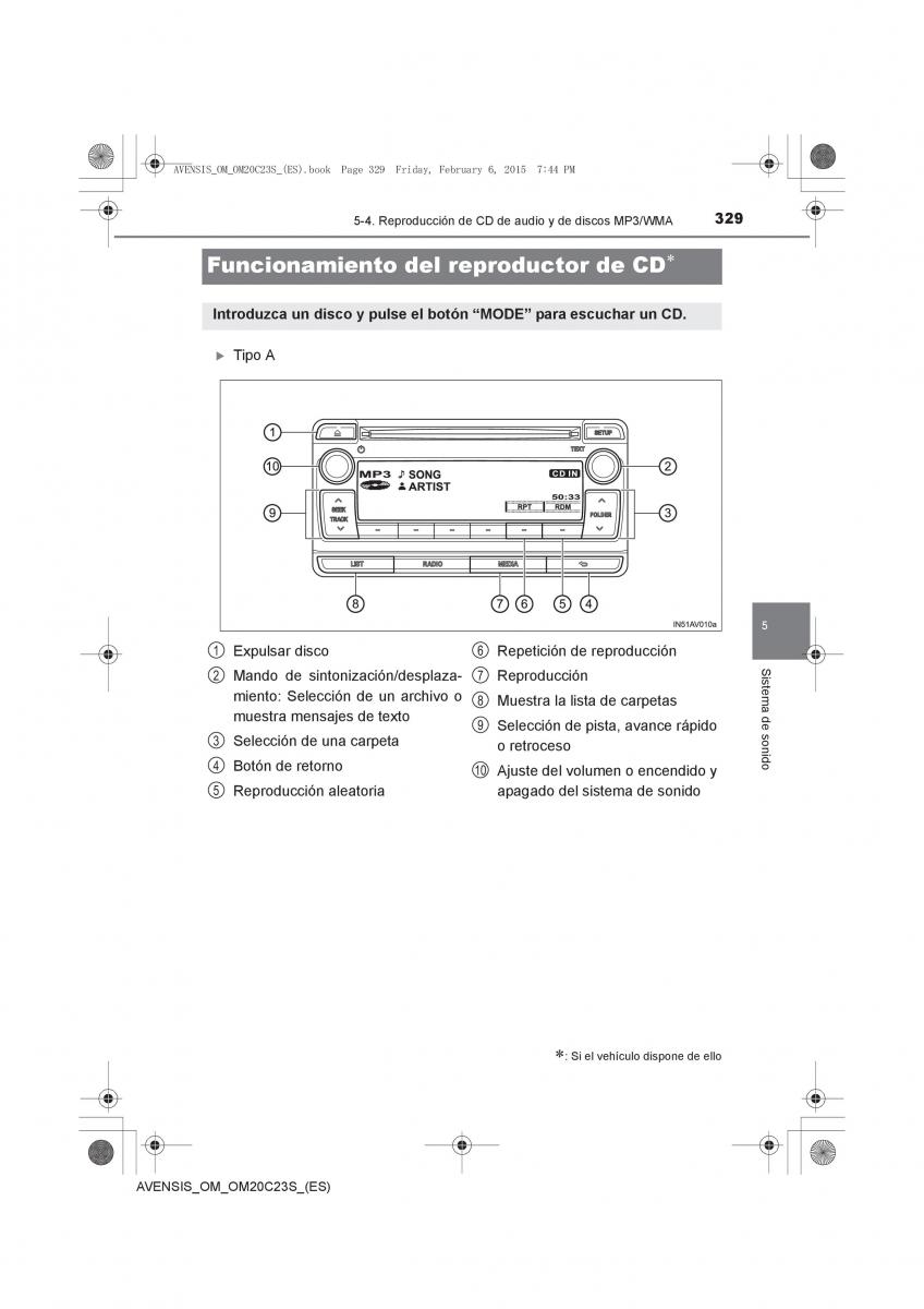 Toyota Avensis IV 4 manual del propietario / page 329