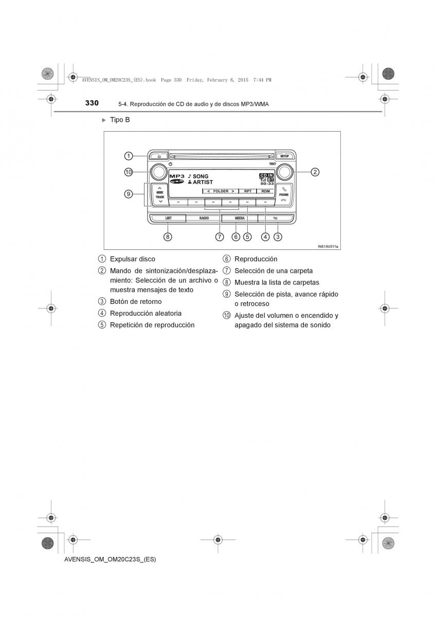 Toyota Avensis IV 4 manual del propietario / page 330