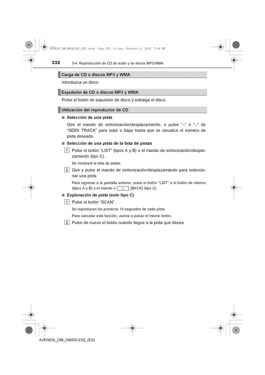 Toyota Avensis IV 4 manual del propietario / page 332