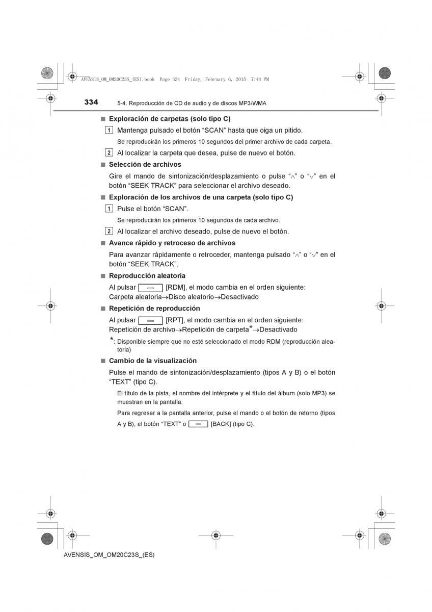 Toyota Avensis IV 4 manual del propietario / page 334