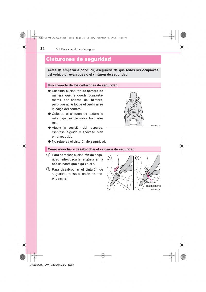 Toyota Avensis IV 4 manual del propietario / page 34