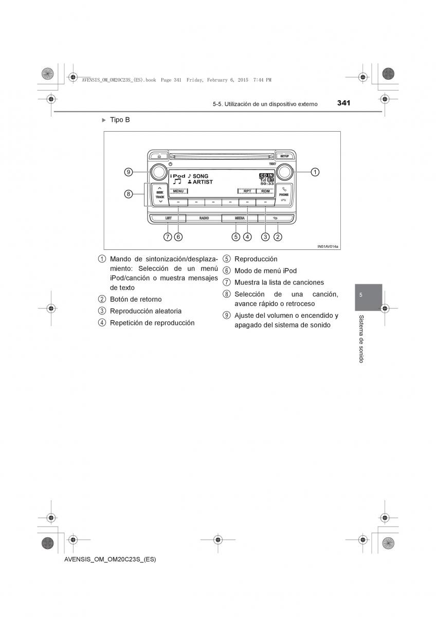 Toyota Avensis IV 4 manual del propietario / page 341