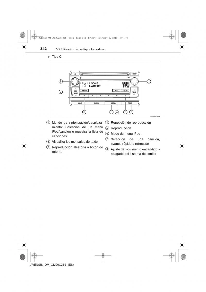 Toyota Avensis IV 4 manual del propietario / page 342