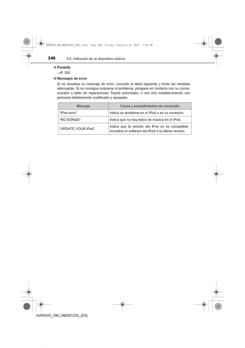 Toyota Avensis IV 4 manual del propietario / page 346