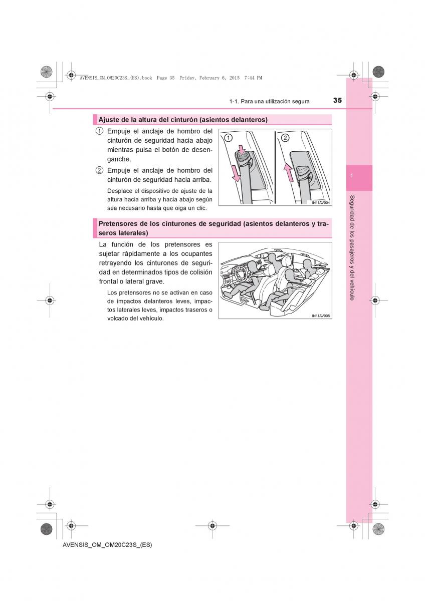 Toyota Avensis IV 4 manual del propietario / page 35