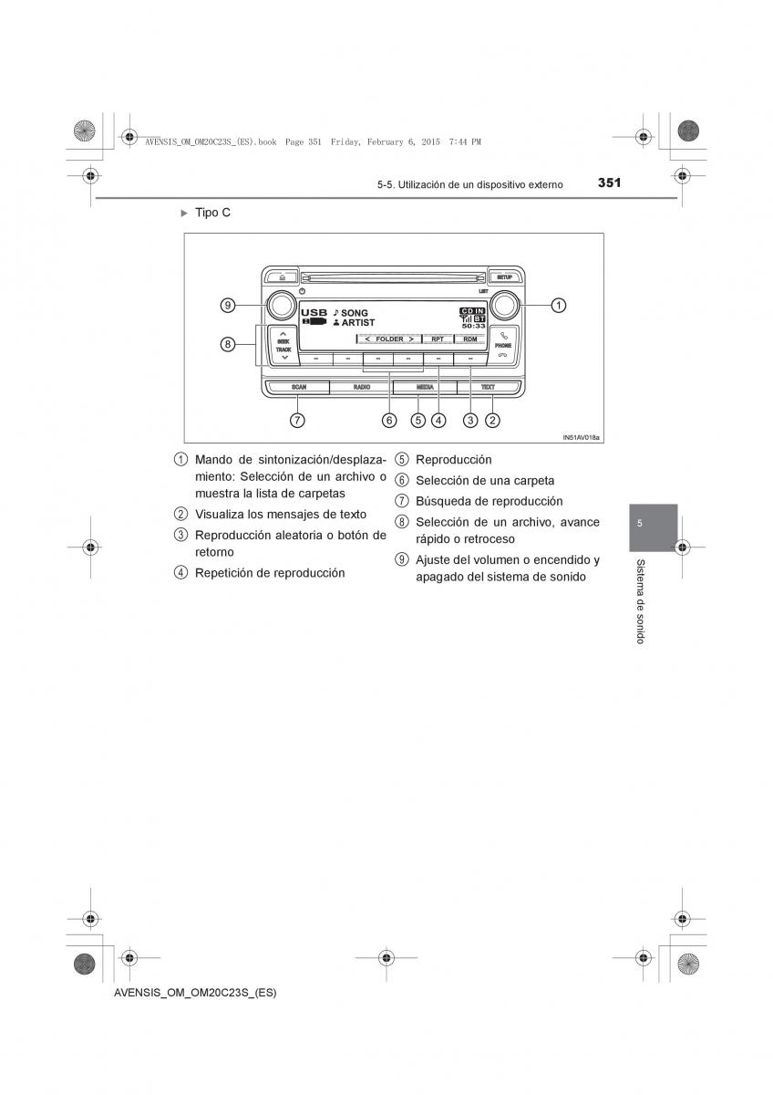 Toyota Avensis IV 4 manual del propietario / page 351