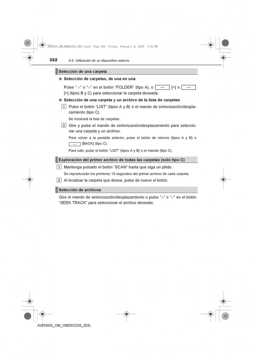 Toyota Avensis IV 4 manual del propietario / page 352