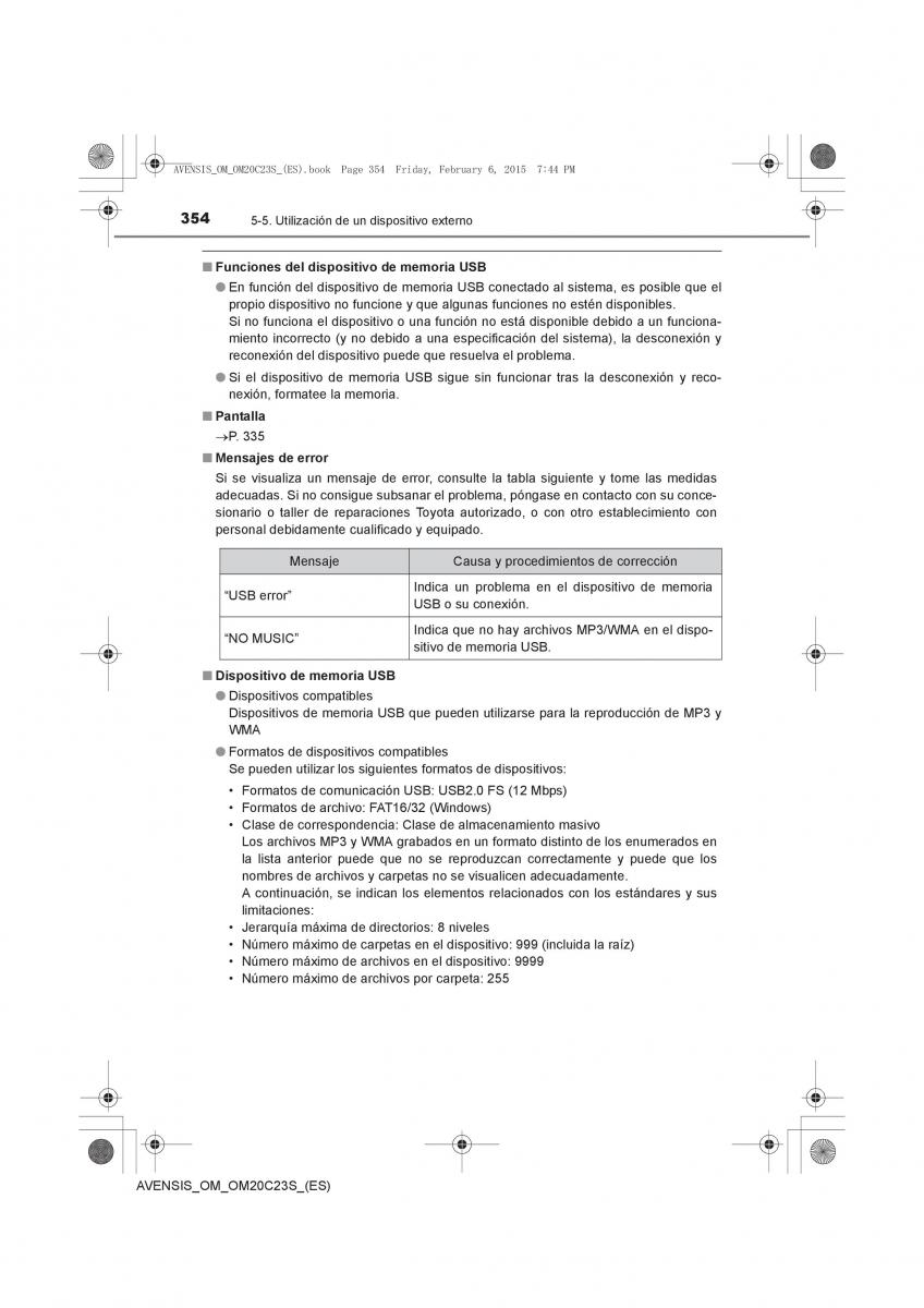 Toyota Avensis IV 4 manual del propietario / page 354