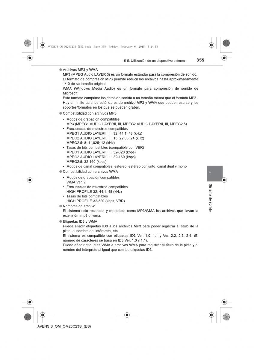 Toyota Avensis IV 4 manual del propietario / page 355