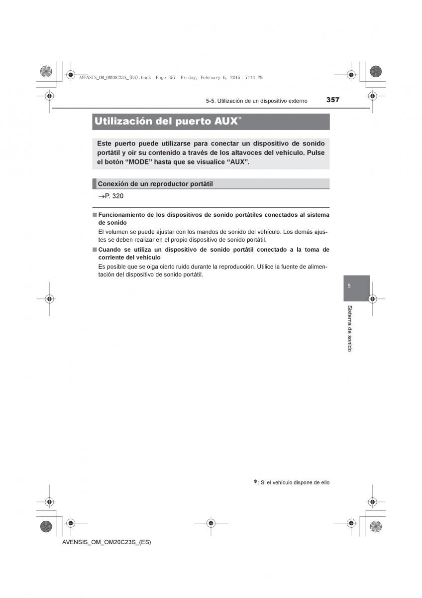 Toyota Avensis IV 4 manual del propietario / page 357