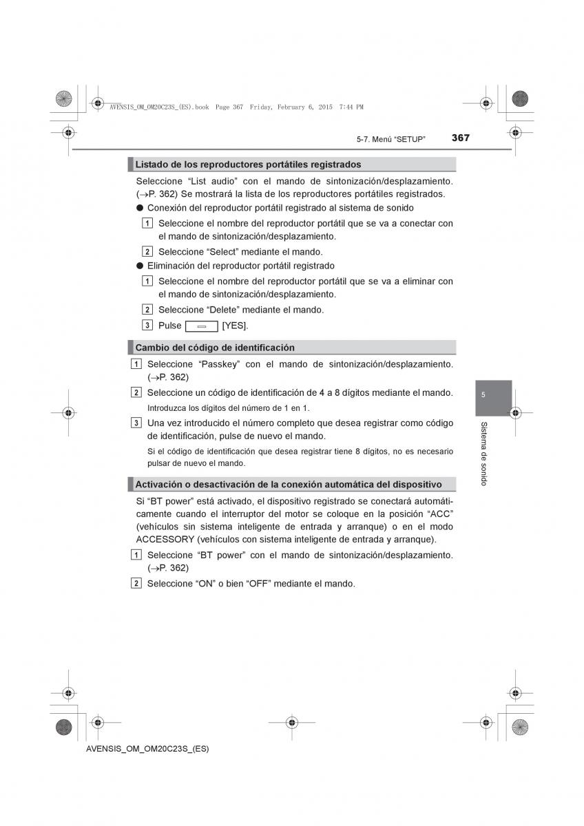 Toyota Avensis IV 4 manual del propietario / page 367