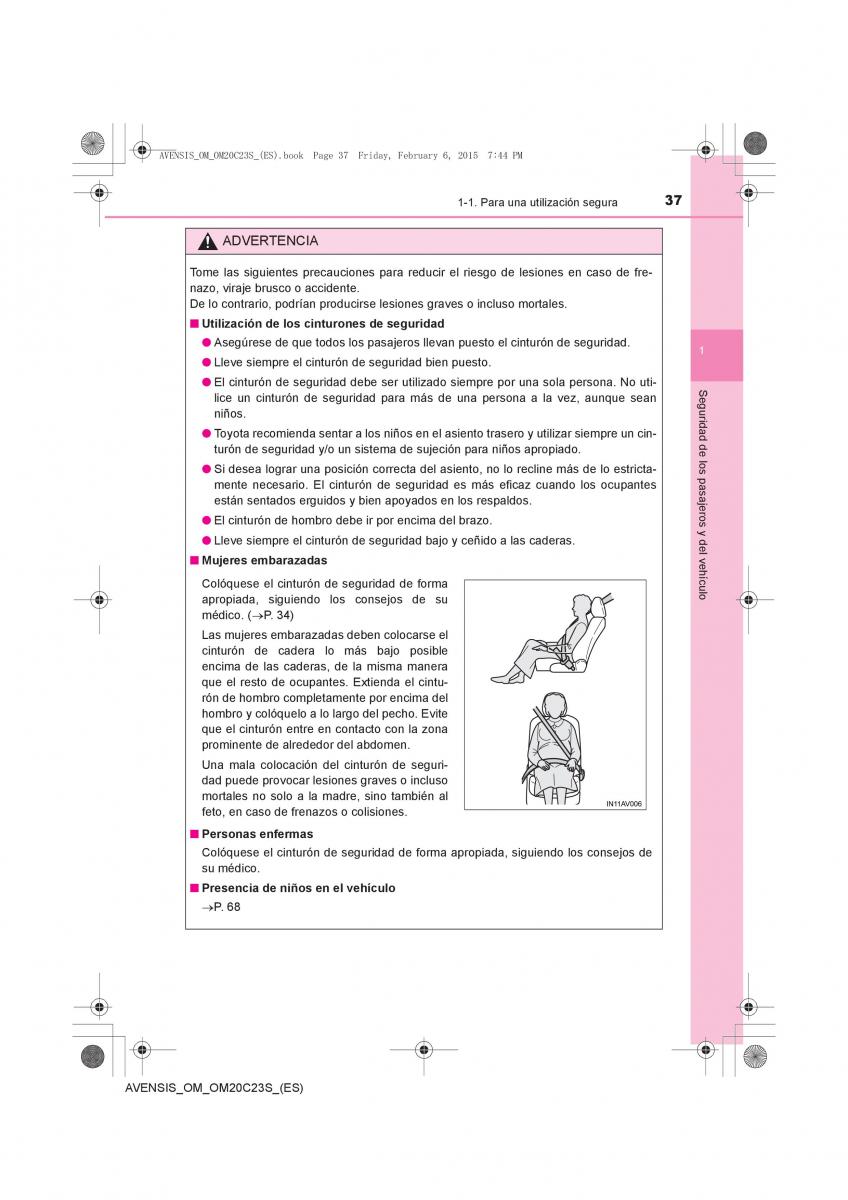 Toyota Avensis IV 4 manual del propietario / page 37