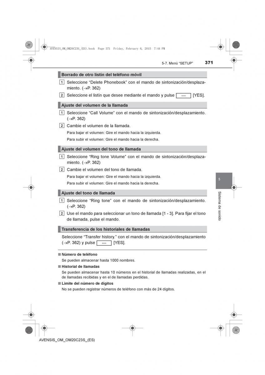 Toyota Avensis IV 4 manual del propietario / page 371