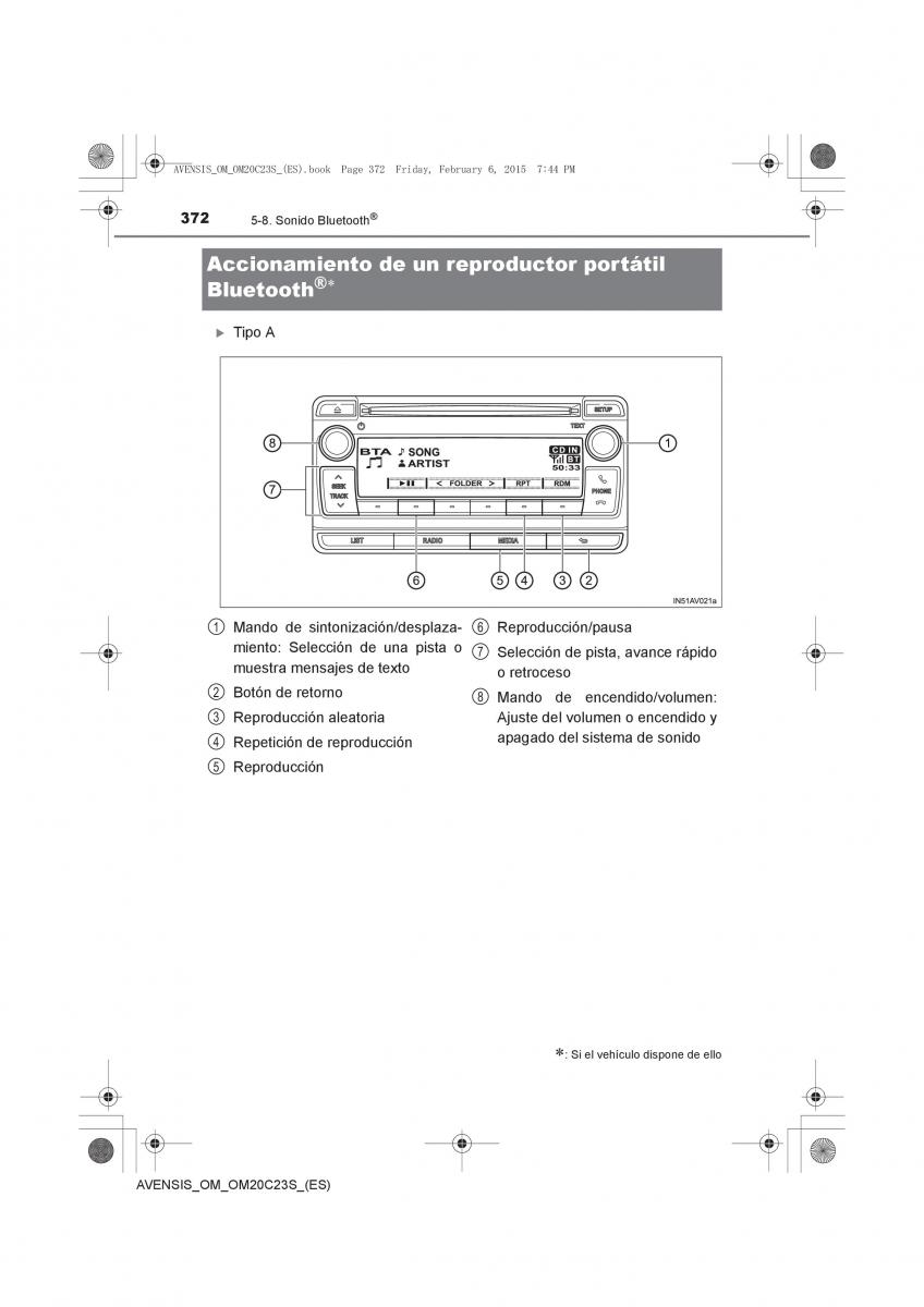 Toyota Avensis IV 4 manual del propietario / page 372