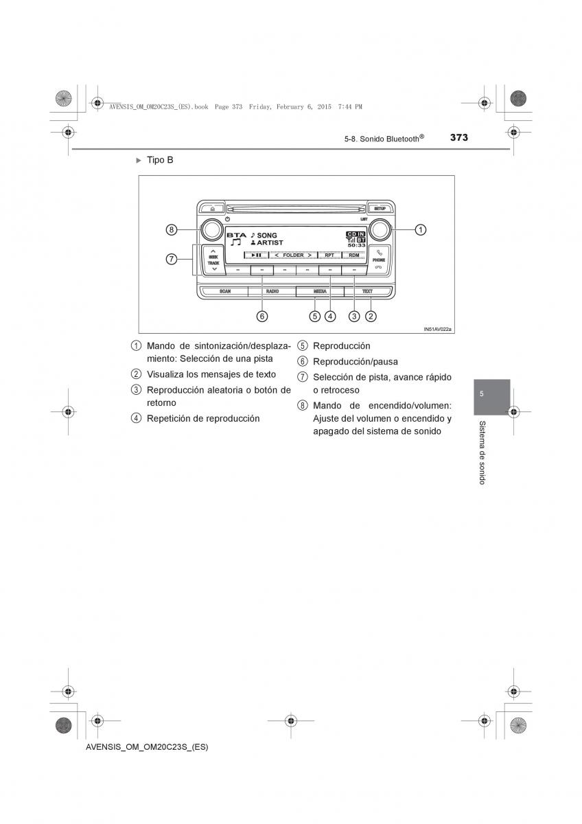 Toyota Avensis IV 4 manual del propietario / page 373