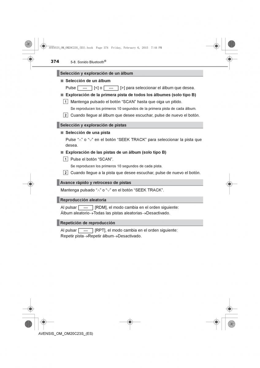 Toyota Avensis IV 4 manual del propietario / page 374