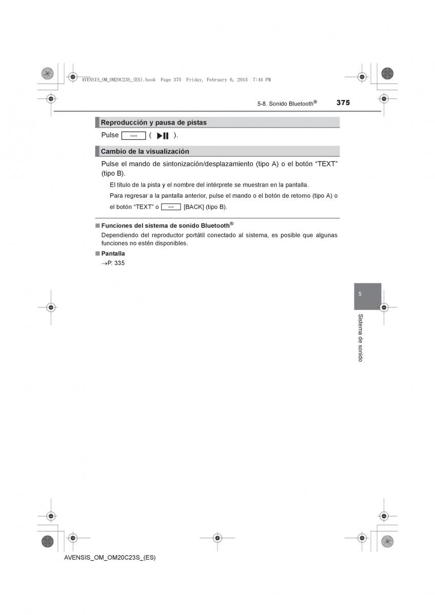 Toyota Avensis IV 4 manual del propietario / page 375