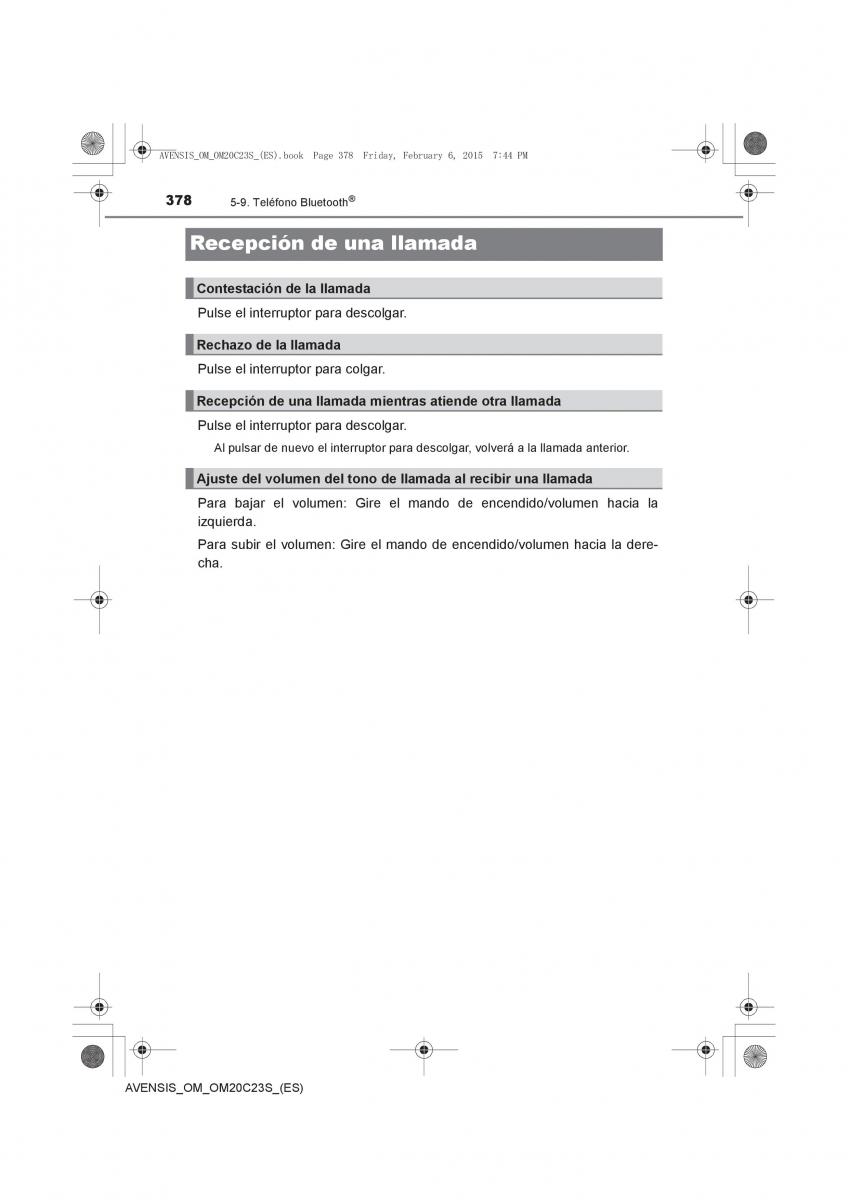 Toyota Avensis IV 4 manual del propietario / page 378