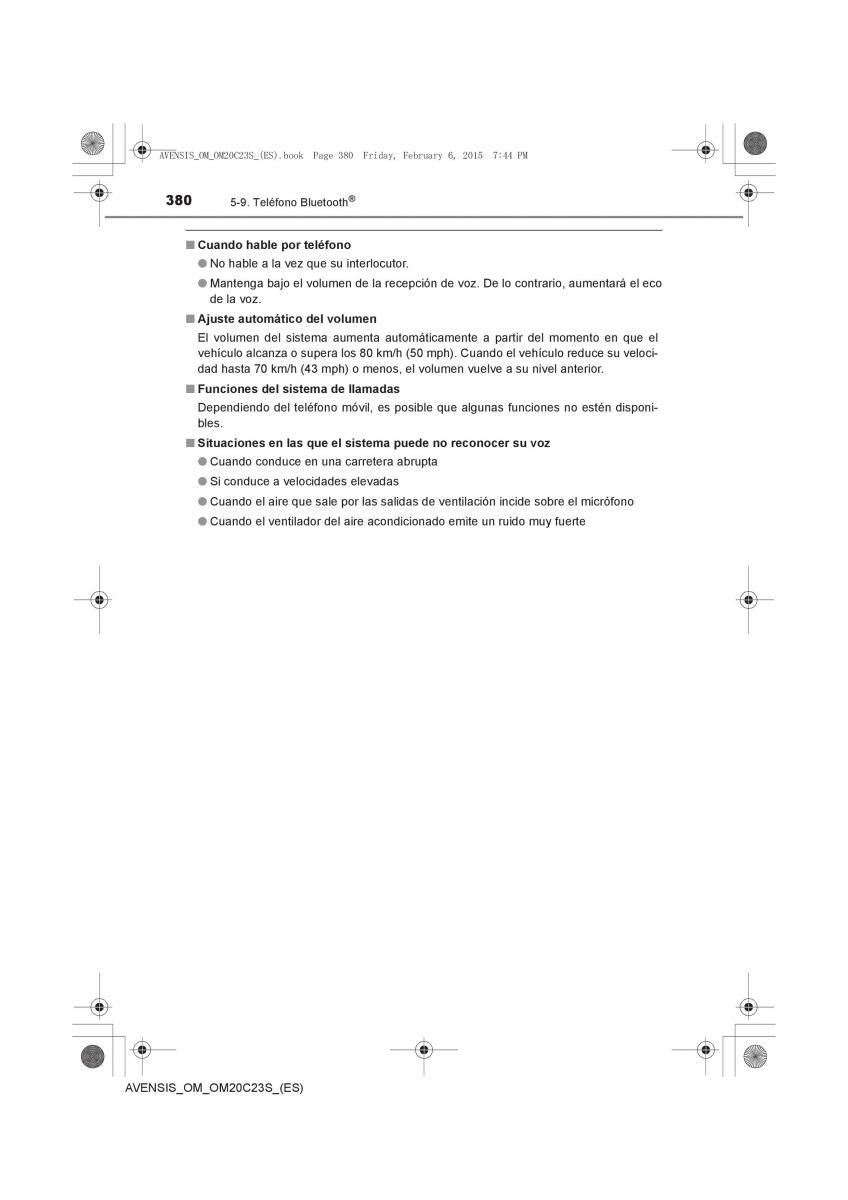 Toyota Avensis IV 4 manual del propietario / page 380