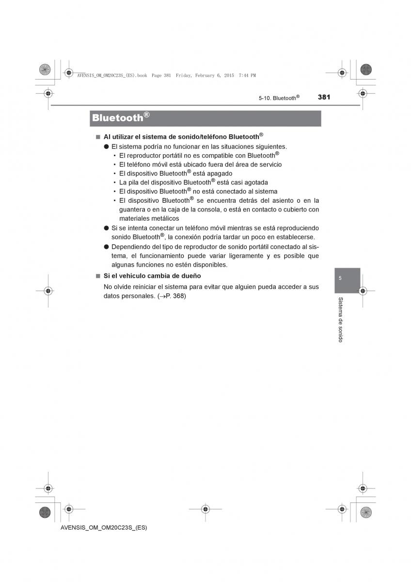 Toyota Avensis IV 4 manual del propietario / page 381