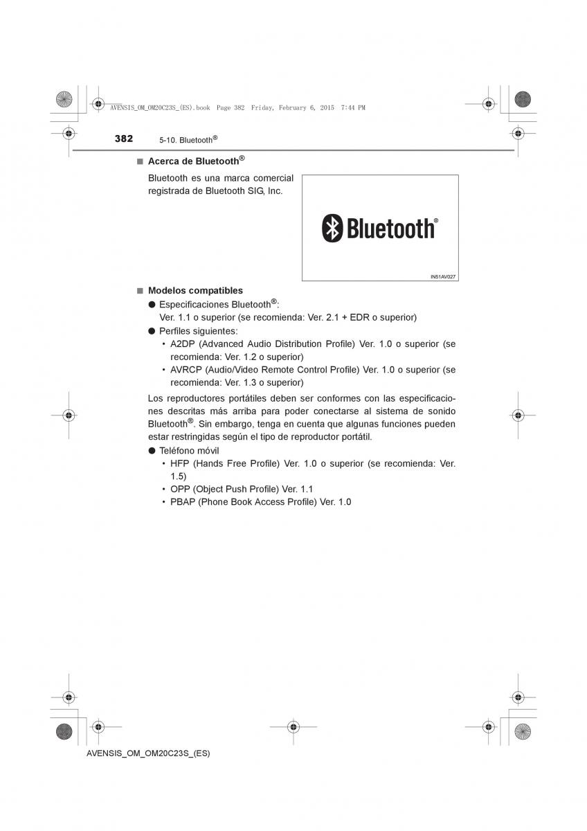 Toyota Avensis IV 4 manual del propietario / page 382