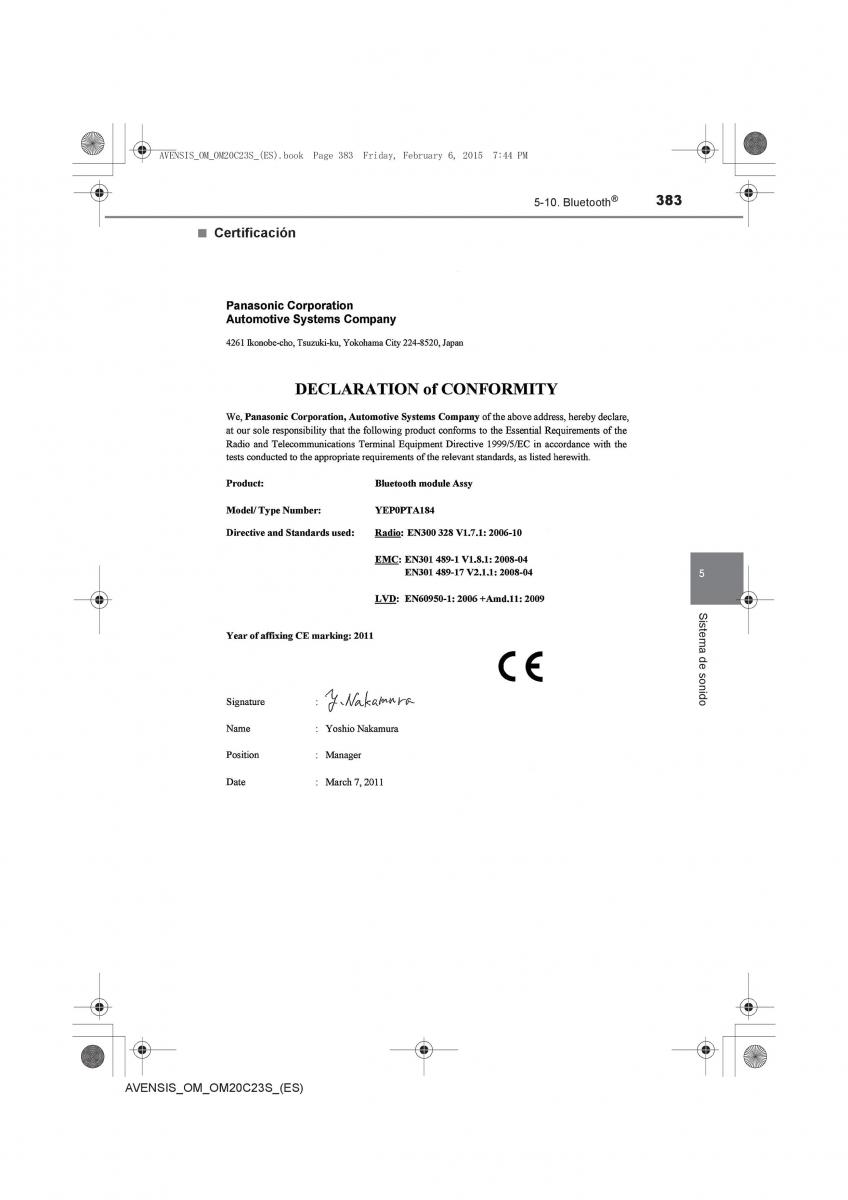 Toyota Avensis IV 4 manual del propietario / page 383