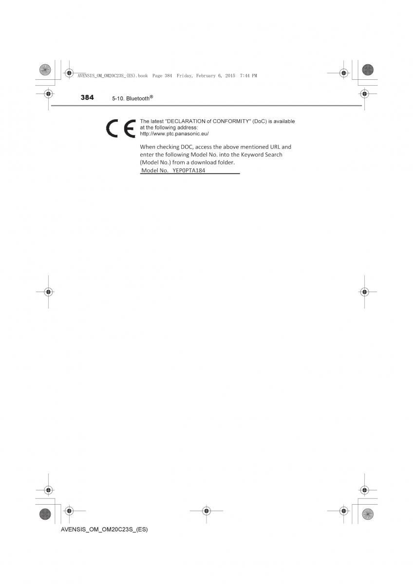 Toyota Avensis IV 4 manual del propietario / page 384