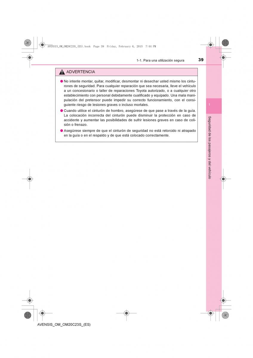 Toyota Avensis IV 4 manual del propietario / page 39