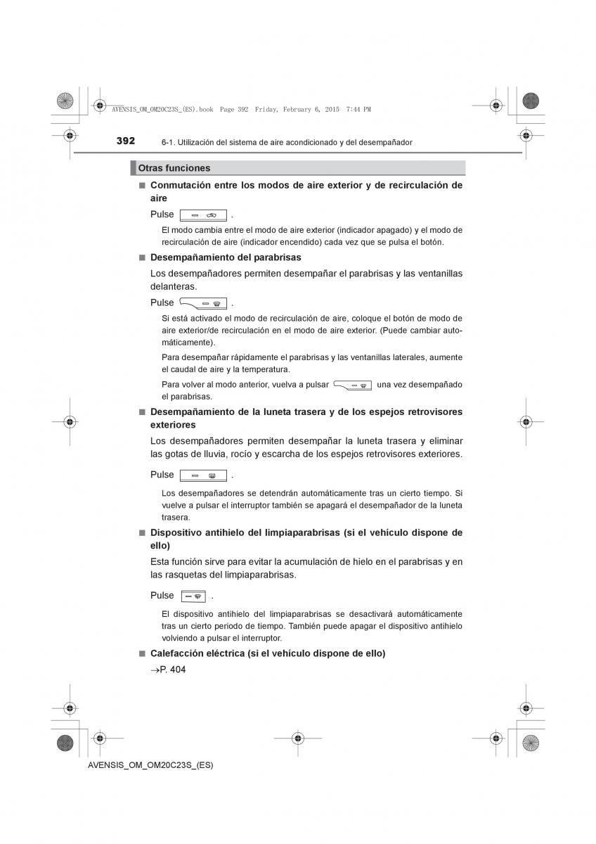 Toyota Avensis IV 4 manual del propietario / page 392