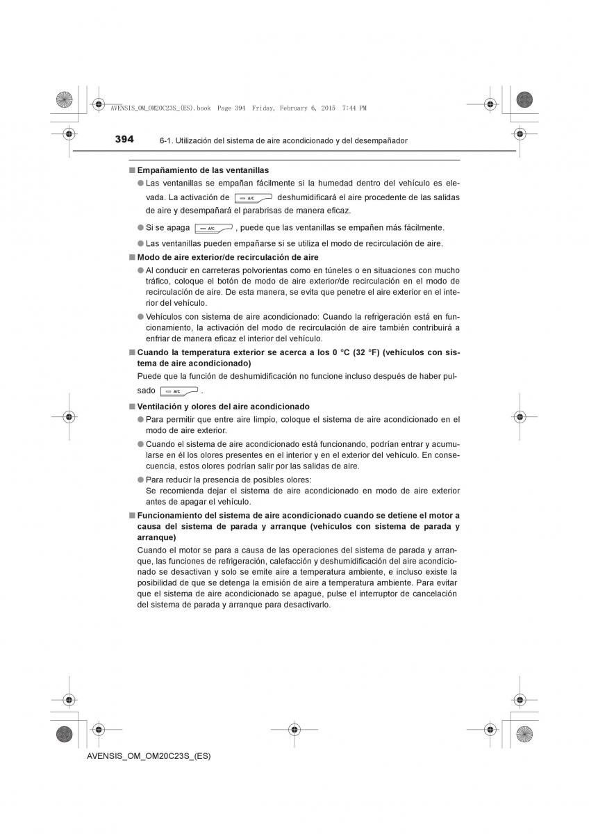 Toyota Avensis IV 4 manual del propietario / page 394