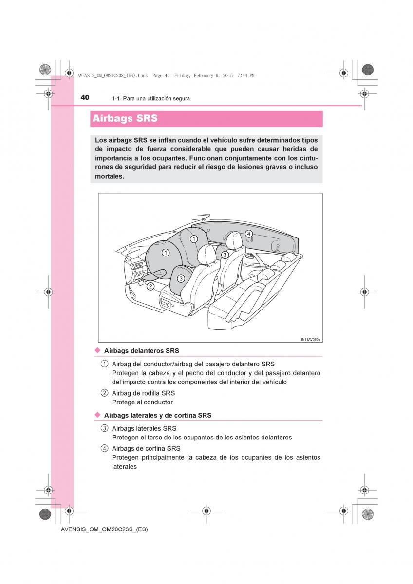 Toyota Avensis IV 4 manual del propietario / page 40