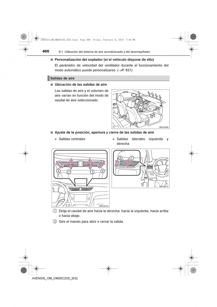 Toyota Avensis IV 4 manual del propietario / page 400