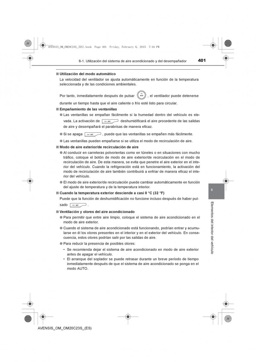 Toyota Avensis IV 4 manual del propietario / page 401