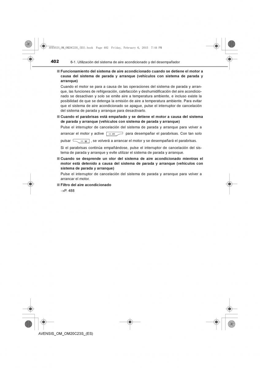 Toyota Avensis IV 4 manual del propietario / page 402