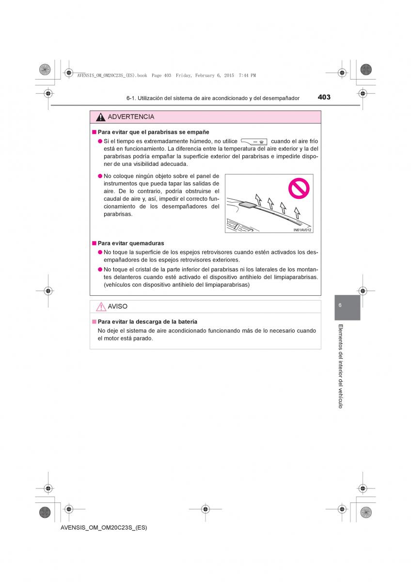 Toyota Avensis IV 4 manual del propietario / page 403