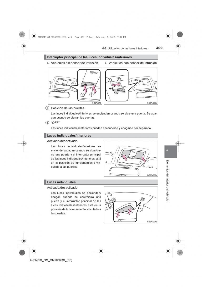 Toyota Avensis IV 4 manual del propietario / page 409